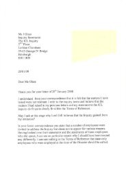 Letter from Laurence Connelly to Inquiry Solicitor - The ICL inquiry