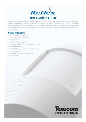 Detector PIR analogic Texecom REFLEX - GTO Security Technologies