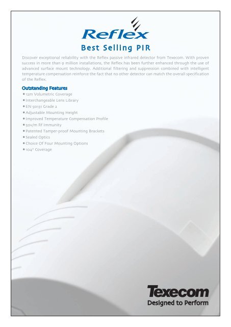 Detector PIR analogic Texecom REFLEX - GTO Security Technologies
