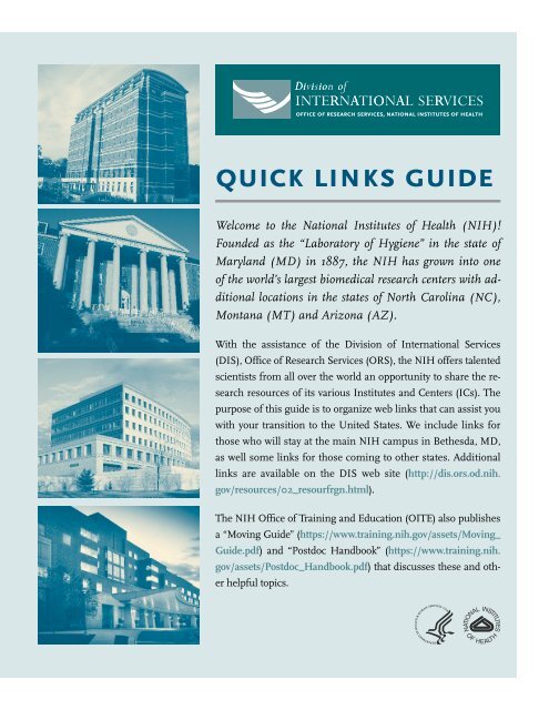 Quick Links Guide - NIH Division of International Services - National ...