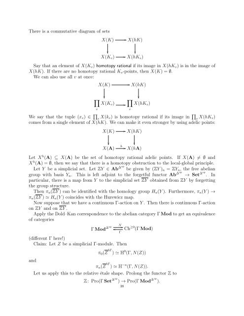 alternative lecture notes - Rational points and algebraic cycles