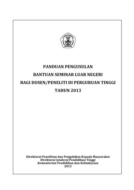 Panduan Bantuan Seminar Luar Negeri Sim Litabmas Dikti