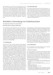 Restriktive Anwendung von Verkehrszeichen - SVR