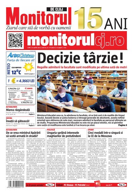 Ziarul care stă de vorbă cu oamenii - Monitorul de Cluj