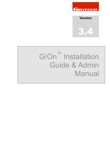 G/On Installation Guide & Admin Manual - Giritech.de