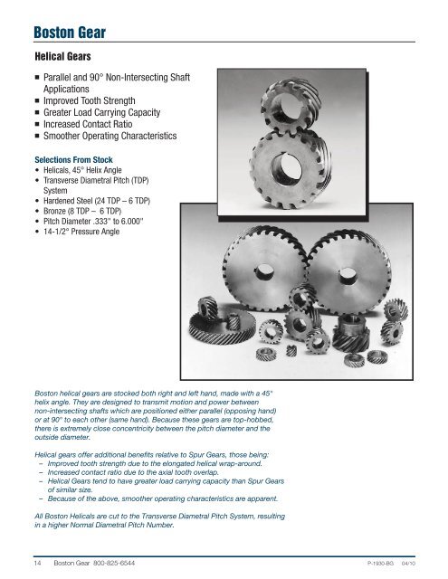 Modified Stock Gearing - Boston Gear