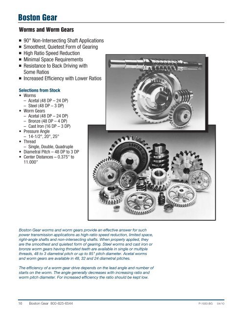 Modified Stock Gearing - Boston Gear