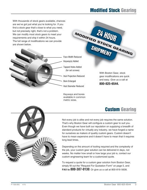 Modified Stock Gearing - Boston Gear