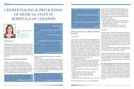 credentialing & privileging of medical staff in hospitals of lebanon