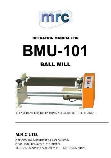 BALL MILL - Mrclab.com