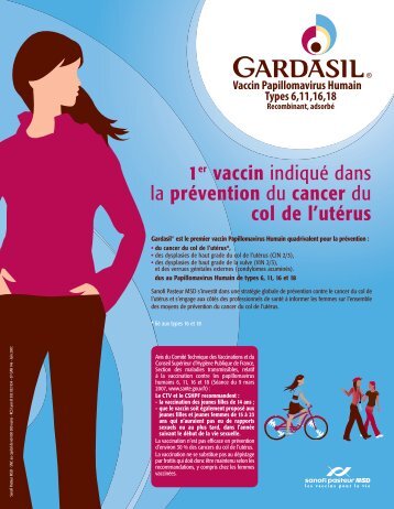 1er vaccin indiquÃ© dans la prÃ©vention du cancer du col de l'utÃ©rus