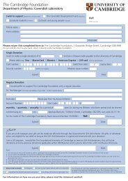 postal donation form - Cavendish Laboratory - University of Cambridge