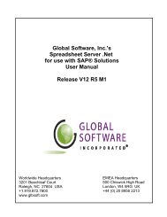Spreadsheet Server for use with SAP Solutions - Global Software, Inc.