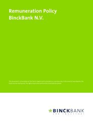 Remuneration Policy BinckBank N.V. - at BinckBank