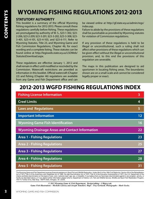wyoming fishing regulations - Wyoming Game & Fish Department