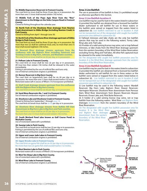 wyoming fishing regulations - Wyoming Game & Fish Department