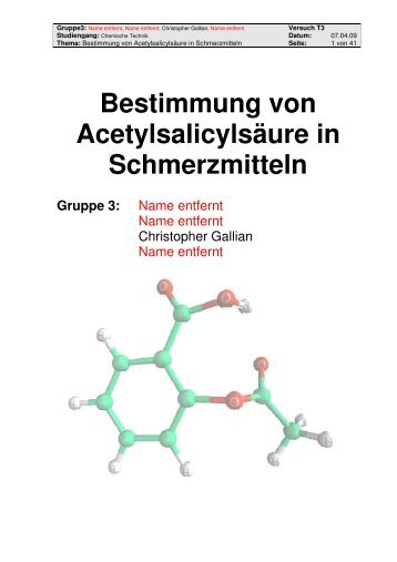 3.2. Potentiometrische Bestimmung von Acetylsalicylsäure