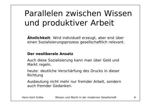 Wissen und Macht in der modernen Gesellschaft - Prof. Dr. Hans ...