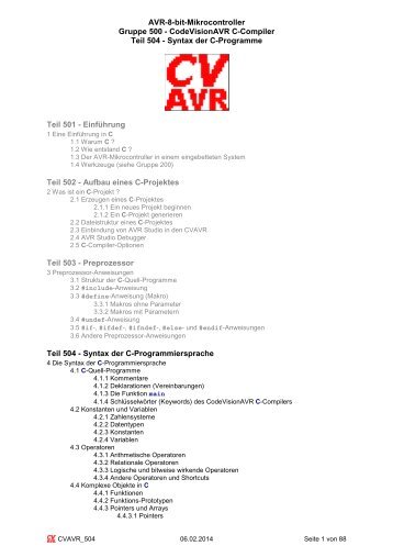 Syntax der C-Programme - Alwin Lencks Homepage