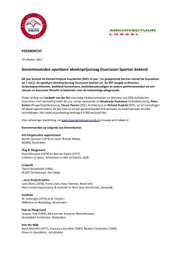 Persbericht (.pdf) - Architectuur Lokaal