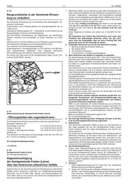 Ihr Fachmann für Sie vor Ort! - Samtgemeinde Freden