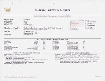 Clear Cut Stripper DIC8 MSDS Sheets - Mountainside Medical ...