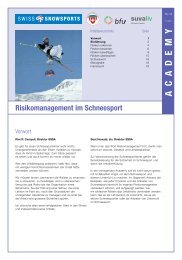 Risikomanagement im Schneesport - Swiss Snowsports