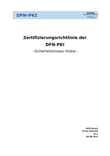 Zertifizierungsrichtlinie der DFN-PKI - DFN-Verein