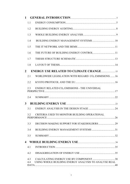 1 general introduction 2 energy use related to ... - UCC, IT in AEC