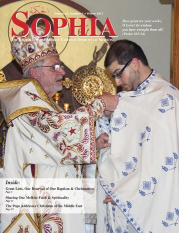 Sophia Spring12 - Melkite Eparchy of Newton