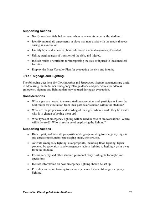 Evacuation Planning Guide for Stadiums