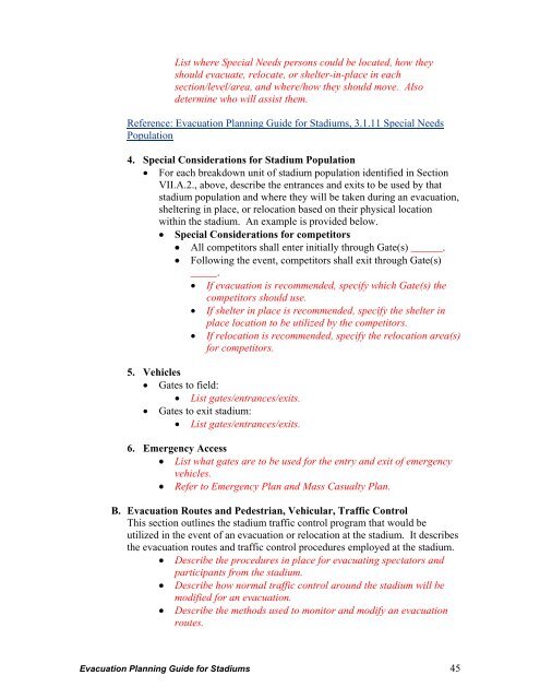 Evacuation Planning Guide for Stadiums