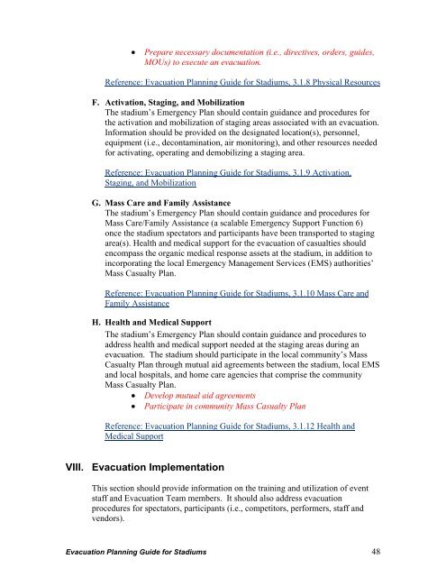 Evacuation Planning Guide for Stadiums