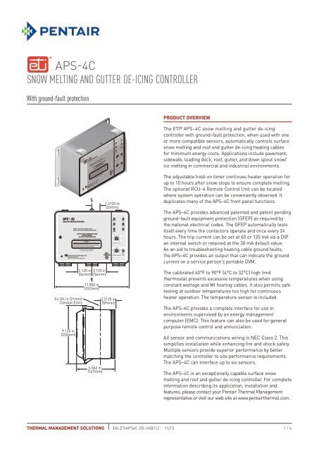 APS-4C - Pentair Thermal Management