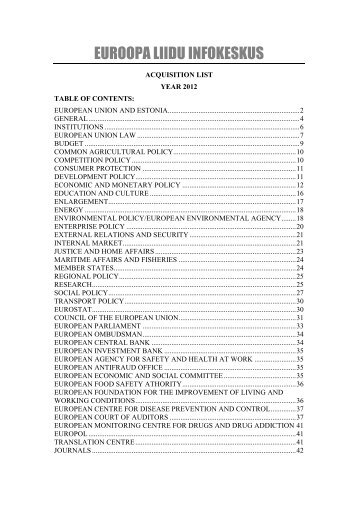 2012 - Euroopa Liidu Infokeskus