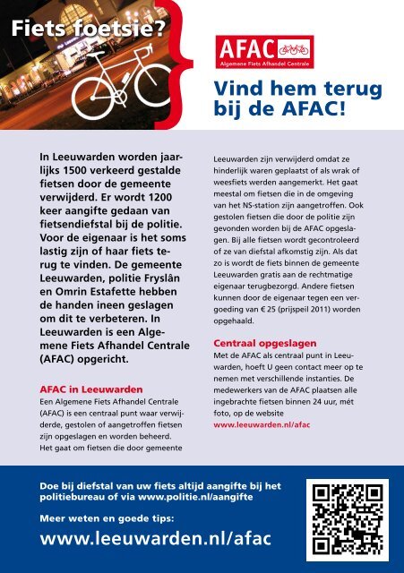 Fiets foetsie? - Gemeente Leeuwarden