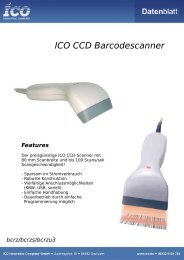 ICO CCD Barcodescanner Features