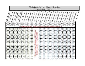 CTrain 201 Friday, February 15 schedules - Calgary Transit