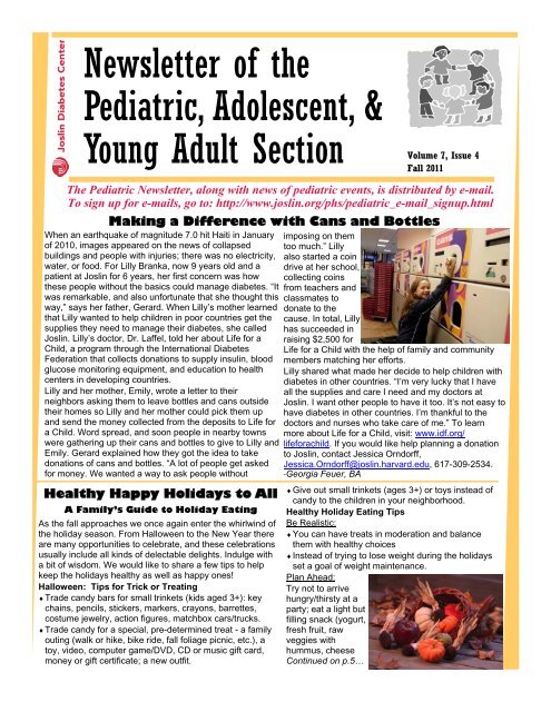 the current newsletter as a .PDF - Joslin Diabetes Center