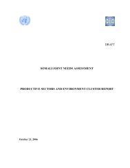 Productive Sectors and Environment Cluster Report ... - Somali - JNA