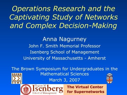 Operations Research and the Captivating Study of Networks