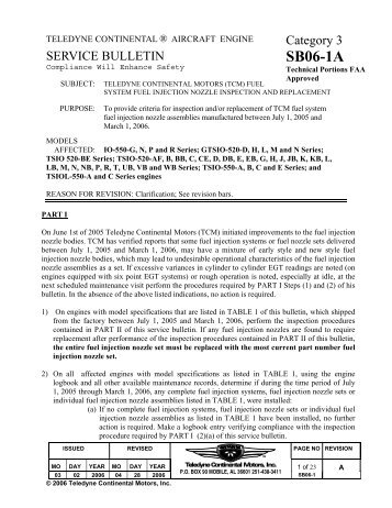 SB06-1A - Teledyne Continental Motors