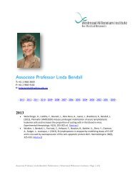 Associate Professor Linda Bendall - Westmead Millennium Institute