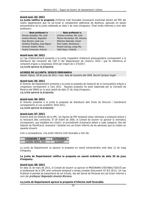 2011 MEMORIA DMA3.pdf - Departament de MatemÃ tica Aplicada ...