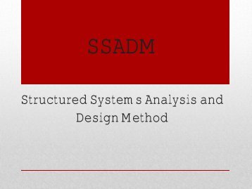 SSADM structured systems analysis and design method
