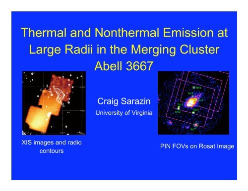 Thermal and Nonthermal Emission at Large Radii in the ... - HEASARC