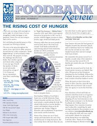 THE RISING COST OF HUNGER - Hawaii Foodbank