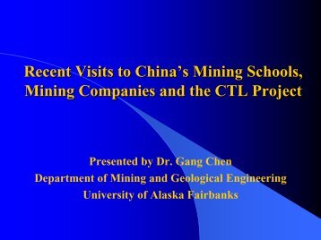 Mining engineering (BS, MS, Ph.D.) - Alaska Miners Association