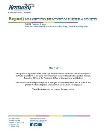 Report} 2013 KENTUCKY DIRECTORY OF BUSINESS & INDUSTRY