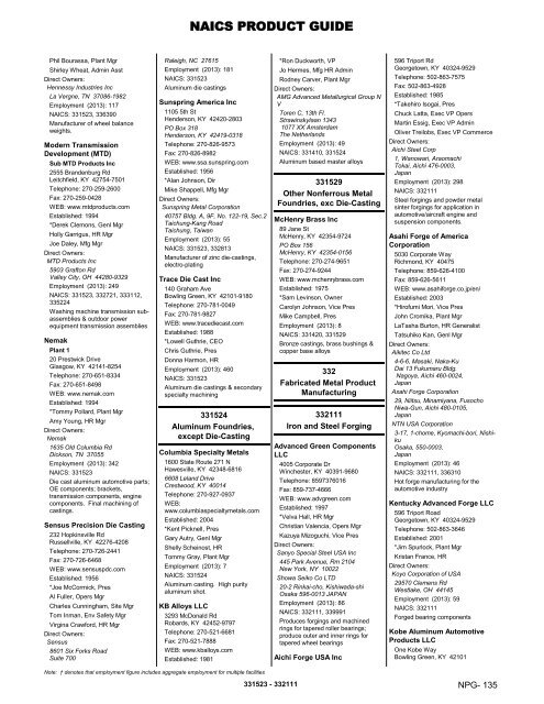 Report} 2013 KENTUCKY DIRECTORY OF BUSINESS & INDUSTRY